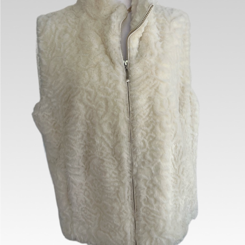 Coldwater Creek Ivory Textured Vest size L BRAND NEW